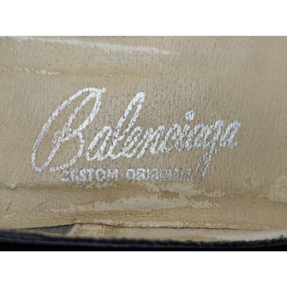 RARE VINTAGE CUSTOM MADE BALENCIAGA Black Kitten Heels W/Burgundy Bow Size 7.5-8 - Picture 8 of 16